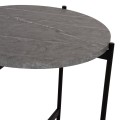 SIDE TABLE FK9589.02 MDF GREY MARBLE-BLACK METAL BASE Φ50x55Hcm. SIDE TABLE FK9589.02 MDF GREY MARBLE-BLACK METAL BASE Φ50x55Hcm.