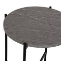 SIDE TABLE FK9589.02 MDF GREY MARBLE-BLACK METAL BASE Φ50x55Hcm. SIDE TABLE FK9589.02 MDF GREY MARBLE-BLACK METAL BASE Φ50x55Hcm.