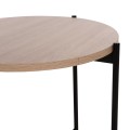 SIDE TABLE FK9589.03 MDF SONOMA-BLACK METAL BASE Φ50x55Hcm. SIDE TABLE FK9589.03 MDF SONOMA-BLACK METAL BASE Φ50x55Hcm.