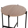 SIDE TABLE FK9589.03 MDF SONOMA-BLACK METAL BASE Φ50x55Hcm. SIDE TABLE FK9589.03 MDF SONOMA-BLACK METAL BASE Φ50x55Hcm.