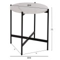 SIDE TABLE FK9589.05 MDF WHITE MARBLE-BLACK METAL BASE Φ50x55Hcm. SIDE TABLE FK9589.05 MDF WHITE MARBLE-BLACK METAL BASE Φ50x55Hcm.