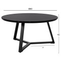 COFFEE TABLE ROUND FK9586.01 MDF BLACK MARBLE-BLACK TEXTURED METAL BASE Φ80x42Hcm.