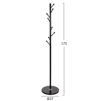 FLOOR STANDING HANGER FK9576.01 METALLIC 8 HANGING POSITIONS-BLACK Φ37x175Hcm. FLOOR STANDING HANGER FK9576.01 METALLIC 8 HANGING POSITIONS-BLACK Φ37x175Hcm.