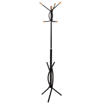 FLOOR STANDING HANGER FK9575.01 METALLIC IN BLACK COLOR-7 HANGING POSITIONS 41x41x176Hcm.