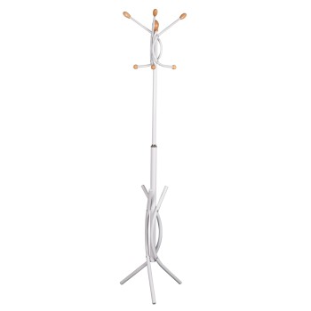 FLOOR STANDING HANGER FK9575.02 METALLIC IN WHITE COLOR-7 HANGING POSITIONS 41x41x176Hcm.