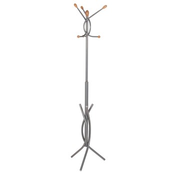 FLOOR STANDING HANGER FK9575.40 METALLIC IN SILVER COLOR-7 HANGING POSITIONS 41x41x176Hcm.