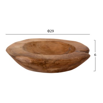 TABLE DECOR BOWL YOKI FK9627 TEAK WOOD Φ29x6Hcm. TABLE DECOR BOWL YOKI FK9627 TEAK WOOD Φ29x6Hcm.