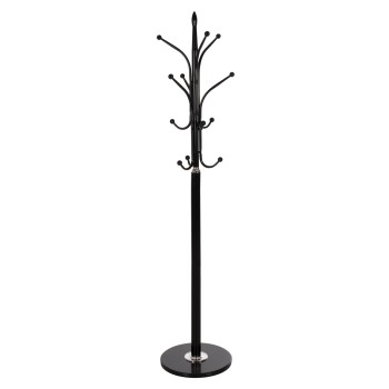 FLOOR STANDING HANGER FK9573.01 METALLIC 13 HANGING POSITIONS-BLACK Φ37x180Hcm.