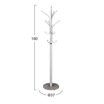 FLOOR STANDING HANGER FK9573.02 METALLIC 13 HANGING POSITIONS-WHITE Φ37x180Hcm. FLOOR STANDING HANGER FK9573.02 METALLIC 13 HANGING POSITIONS-WHITE Φ37x180Hcm.