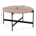 COFFEE TABLE FK9588.03 MDF SONOMA TABLETOP-BLACK METAL BASE Φ80x45Hcm. COFFEE TABLE FK9588.03 MDF SONOMA TABLETOP-BLACK METAL BASE Φ80x45Hcm.