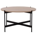 COFFEE TABLE FK9588.03 MDF SONOMA TABLETOP-BLACK METAL BASE Φ80x45Hcm. COFFEE TABLE FK9588.03 MDF SONOMA TABLETOP-BLACK METAL BASE Φ80x45Hcm.