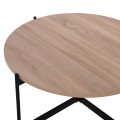 COFFEE TABLE FK9588.03 MDF SONOMA TABLETOP-BLACK METAL BASE Φ80x45Hcm. COFFEE TABLE FK9588.03 MDF SONOMA TABLETOP-BLACK METAL BASE Φ80x45Hcm.