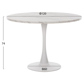 DINING SET 5PCS FK11911 ROUND TABLE AND POLYPROPYLENE CHAIRS IN WHITE