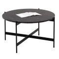 COFFEE TABLE FK9588.01 MDF BLACK MARBLE TABLETOP-BLACK METAL BASE Φ80x45Hcm. COFFEE TABLE FK9588.01 MDF BLACK MARBLE TABLETOP-BLACK METAL BASE Φ80x45Hcm.