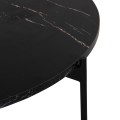 COFFEE TABLE FK9588.01 MDF BLACK MARBLE TABLETOP-BLACK METAL BASE Φ80x45Hcm. COFFEE TABLE FK9588.01 MDF BLACK MARBLE TABLETOP-BLACK METAL BASE Φ80x45Hcm.