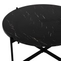 COFFEE TABLE FK9588.01 MDF BLACK MARBLE TABLETOP-BLACK METAL BASE Φ80x45Hcm. COFFEE TABLE FK9588.01 MDF BLACK MARBLE TABLETOP-BLACK METAL BASE Φ80x45Hcm.