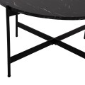 COFFEE TABLE FK9588.01 MDF BLACK MARBLE TABLETOP-BLACK METAL BASE Φ80x45Hcm. COFFEE TABLE FK9588.01 MDF BLACK MARBLE TABLETOP-BLACK METAL BASE Φ80x45Hcm.