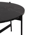 COFFEE TABLE FK9588.01 MDF BLACK MARBLE TABLETOP-BLACK METAL BASE Φ80x45Hcm. COFFEE TABLE FK9588.01 MDF BLACK MARBLE TABLETOP-BLACK METAL BASE Φ80x45Hcm.