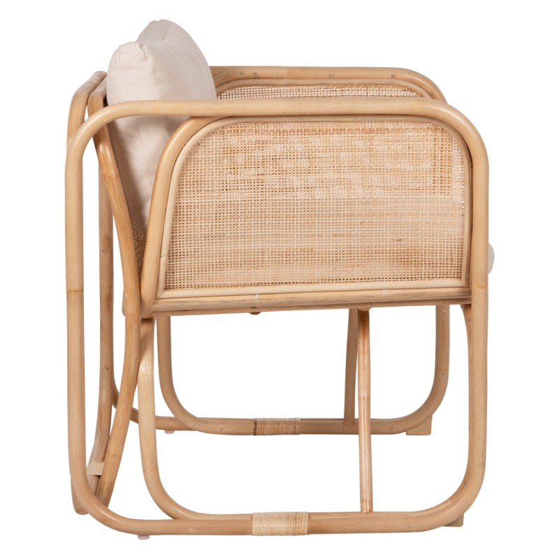 ARMCHAIR WENDY FK9816 RATTAN IN NATURAL POLISHED COLOR-WHITE CUSHIONS 73x72x84Hcm. ARMCHAIR WENDY FK9816 RATTAN IN NATURAL POLISHED COLOR-WHITE CUSHIONS 73x72x84Hcm.