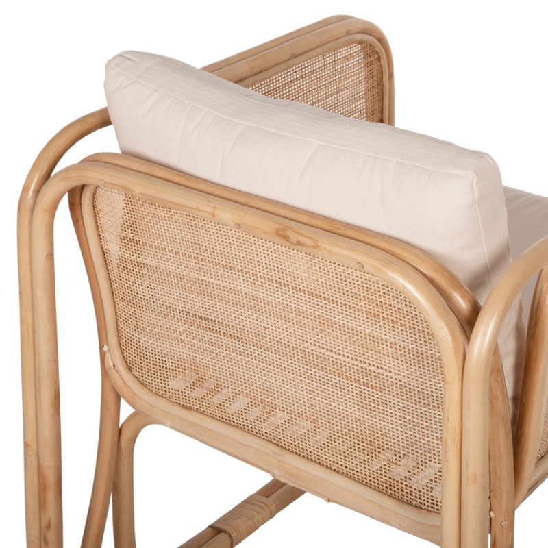 ARMCHAIR WENDY FK9816 RATTAN IN NATURAL POLISHED COLOR-WHITE CUSHIONS 73x72x84Hcm. ARMCHAIR WENDY FK9816 RATTAN IN NATURAL POLISHED COLOR-WHITE CUSHIONS 73x72x84Hcm.