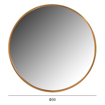 WALL MIRROR ROUND FK9582.30 ALUMINUM FRAME IN GOLD Φ50x3 cm. WALL MIRROR ROUND FK9582.30 ALUMINUM FRAME IN GOLD Φ50x3 cm.