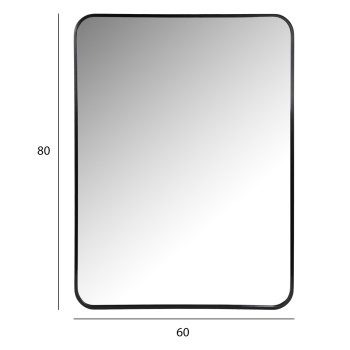 WALL MIRROR FK9584.01 BLACK ALUMINUM FRAME 60x3x80Hcm. WALL MIRROR FK9584.01 BLACK ALUMINUM FRAME 60x3x80Hcm.