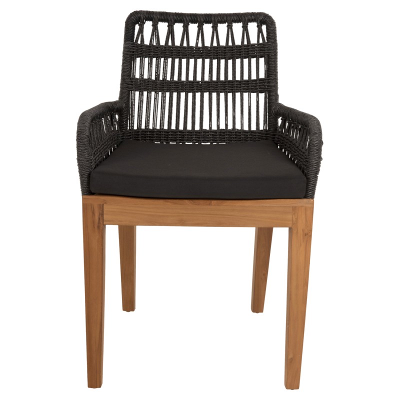 ARMCHAIR STARDOM FK9760.03 TEAK WOOD ΙΝ HONEY COLOR AND BLACK ROPE 57x65x83Hcm. ARMCHAIR STARDOM FK9760.03 TEAK WOOD ΙΝ HONEY COLOR AND BLACK ROPE 57x65x83Hcm.