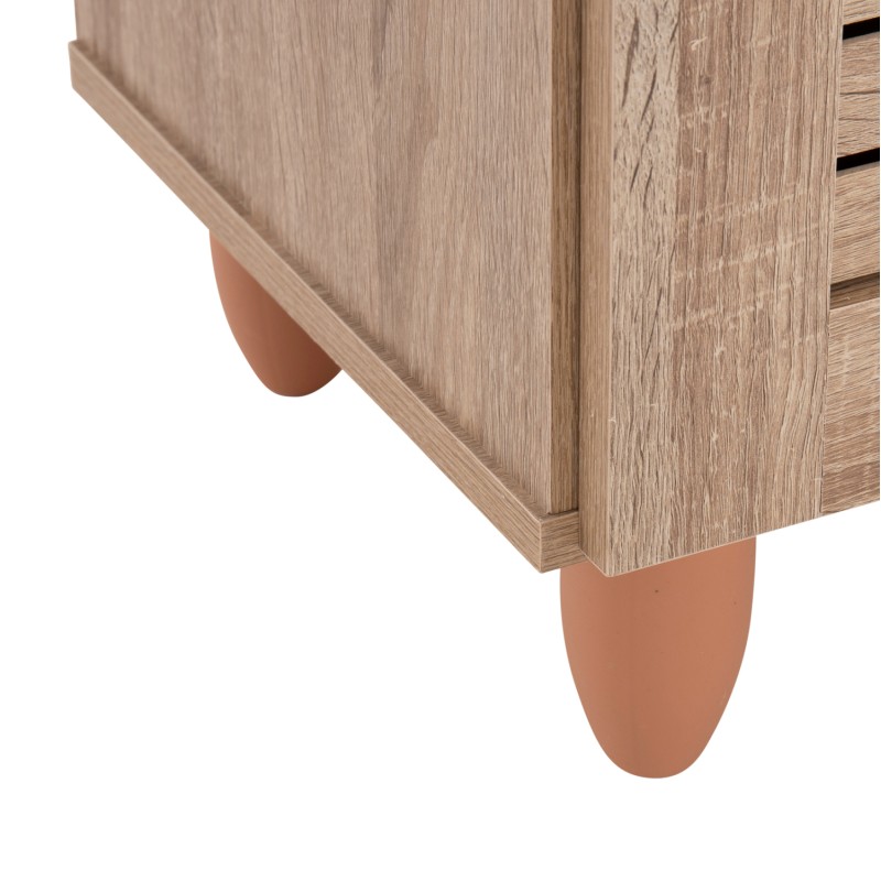SHOE CABINET PROLLY FK9609.02 MELAMINE IN SONOMA-3 DOORS-4 SHELVES 87x32x88Hcm. SHOE CABINET PROLLY FK9609.02 MELAMINE IN SONOMA-3 DOORS-4 SHELVES 87x32x88Hcm.