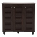 SHOE CABINET PROLLY FK9609.01 MELAMINE IN WENGE-3 DOORS-4 SHELVES 87x32x88Hcm. SHOE CABINET PROLLY FK9609.01 MELAMINE IN WENGE-3 DOORS-4 SHELVES 87x32x88Hcm.