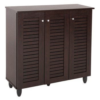 SHOE CABINET PROLLY FK9609.01 MELAMINE IN WENGE-3 DOORS-4 SHELVES 87x32x88Hcm.