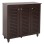 SHOE CABINET PROLLY FK9609.01 MELAMINE IN WENGE-3 DOORS-4 SHELVES 87x32x88Hcm.