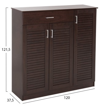 SHOE CABINET PROBY FK9607.01 MELAMINE IN WENGE 120x37,5x121,5Hcm.