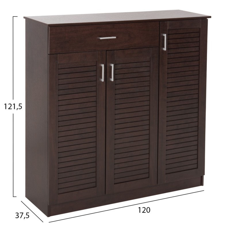 SHOE CABINET PROBY FK9607.01 MELAMINE IN WENGE 120x37,5x121,5Hcm. SHOE CABINET PROBY FK9607.01 MELAMINE IN WENGE 120x37,5x121,5Hcm.