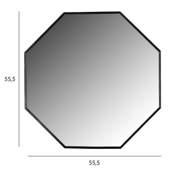 WALL MIRROR FK9583.01 OCTAGON BLACK ALUMINUM FRAME 55,5x2,5x55,5Hcm. WALL MIRROR FK9583.01 OCTAGON BLACK ALUMINUM FRAME 55,5x2,5x55,5Hcm.
