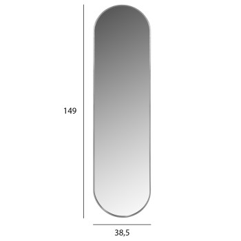 WALL MIRROR FK9581.40 TALL OVAL SILVER ALUMINUM FRAME 38,5x4x149Hcm. WALL MIRROR FK9581.40 TALL OVAL SILVER ALUMINUM FRAME 38,5x4x149Hcm.