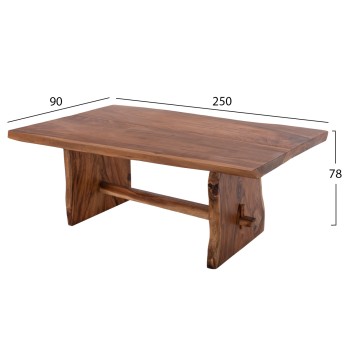 DINING TABLE ULYSES FK9758 SOLID SUAR WOOD IN NATURAL COLORING 250x90x78Hcm.