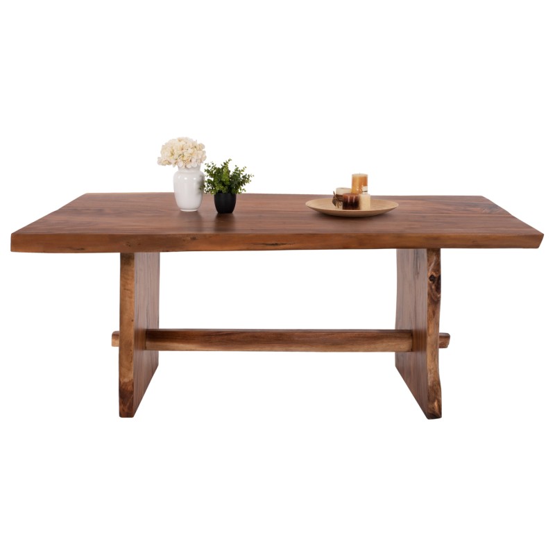 DINING TABLE ULYSES FK9758 SOLID SUAR WOOD IN NATURAL COLORING 250x90x78Hcm.