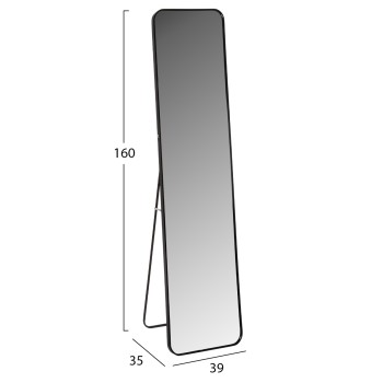 FLOOR STANDING MIRROR BOELY FK9577.01 ALUMINUM FRAME IN BLACK COLOR 40x35x160Hcm. FLOOR STANDING MIRROR BOELY FK9577.01 ALUMINUM FRAME IN BLACK COLOR 40x35x160Hcm.