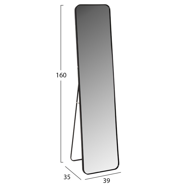 FLOOR STANDING MIRROR BOELY FK9577.01 ALUMINUM FRAME IN BLACK COLOR 40x35x160Hcm.