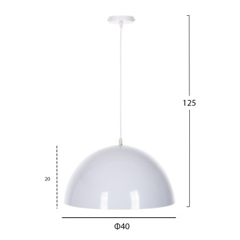 CEILING PENDANT LAMP FK4079 WHITE METAL ROUND CAP Φ40x125Hcm. CEILING PENDANT LAMP FK4079 WHITE METAL ROUND CAP Φ40x125Hcm.