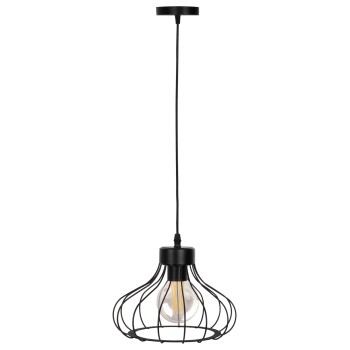 CEILING PENDANT LAMP ΗΜ4114 BLACK METAL SPHERICAL CAP Φ23x122Hcm.