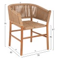 ARMCHAIR IRVINE FK9822 TEAK WOOD-SYNTHETIC ROPE IN NATURAL COLOR 64x56x76Hcm. ARMCHAIR IRVINE FK9822 TEAK WOOD-SYNTHETIC ROPE IN NATURAL COLOR 64x56x76Hcm.