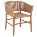 ARMCHAIR IRVINE FK9822 TEAK WOOD-SYNTHETIC ROPE IN NATURAL COLOR 64x56x76Hcm. ARMCHAIR IRVINE FK9822 TEAK WOOD-SYNTHETIC ROPE IN NATURAL COLOR 64x56x76Hcm.