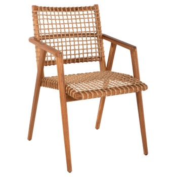 ARMCHAIR VAYA FK9823 TEAK WOOD-SYNTHETIC ROPE IN NATURAL COLOR 53.5x60.5x85Hcm.