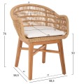 ARMCHAIR LAMORA FK9826 TEAK WOOD-SYNTHETIC ROPE-CUSHION 58.5x58.5x76Hcm. ARMCHAIR LAMORA FK9826 TEAK WOOD-SYNTHETIC ROPE-CUSHION 58.5x58.5x76Hcm.
