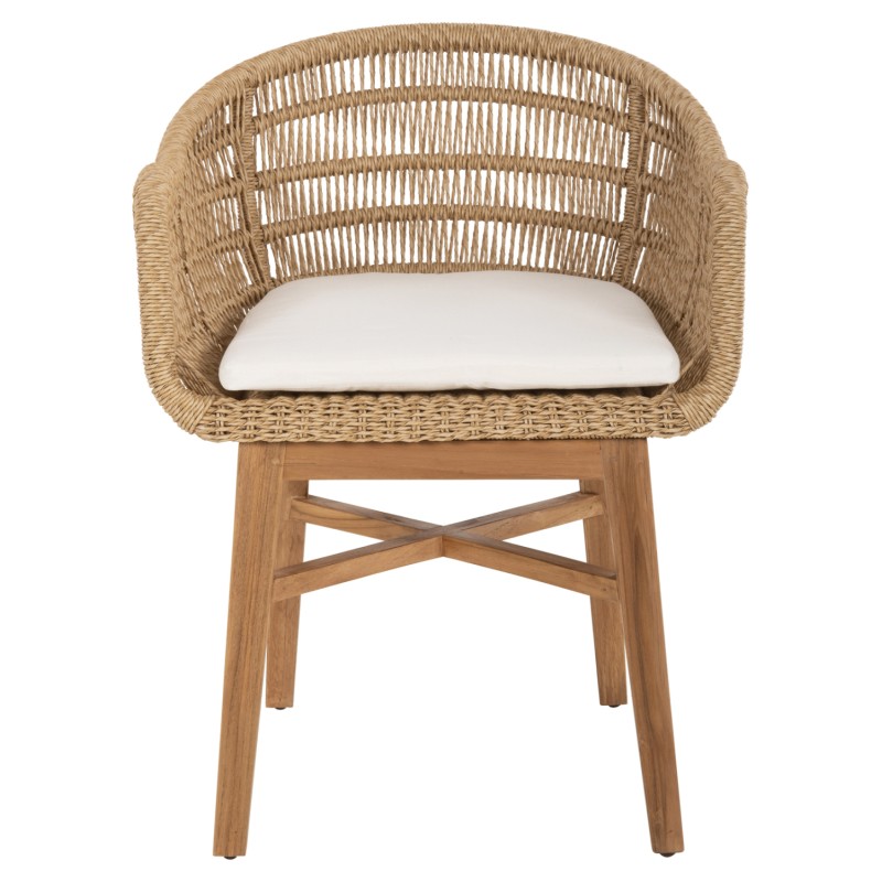 ARMCHAIR LAMORA FK9826 TEAK WOOD-SYNTHETIC ROPE-CUSHION 58.5x58.5x76Hcm. ARMCHAIR LAMORA FK9826 TEAK WOOD-SYNTHETIC ROPE-CUSHION 58.5x58.5x76Hcm.