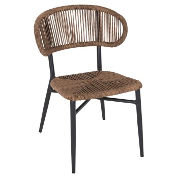 CHAIR EULO FK6049.03 ALUMINUM IN ANTHRACITE-SYNTHETIC RATTAN IN GREY 49x60x78Hcm