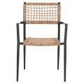 ARMCHAIR TRILAN FK6044.02 ALUMINUM IN BLACK-SYNTHETIC RATTAN IN NATURAL 57x59x85Hcm. ARMCHAIR TRILAN FK6044.02 ALUMINUM IN BLACK-SYNTHETIC RATTAN IN NATURAL 57x59x85Hcm.
