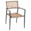 ARMCHAIR TRILAN FK6044.02 ALUMINUM IN BLACK-SYNTHETIC RATTAN IN NATURAL 57x59x85Hcm.
