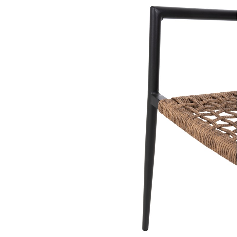 ARMCHAIR TRILAN FK6044.02 ALUMINUM IN BLACK-SYNTHETIC RATTAN IN NATURAL 57x59x85Hcm. ARMCHAIR TRILAN FK6044.02 ALUMINUM IN BLACK-SYNTHETIC RATTAN IN NATURAL 57x59x85Hcm.